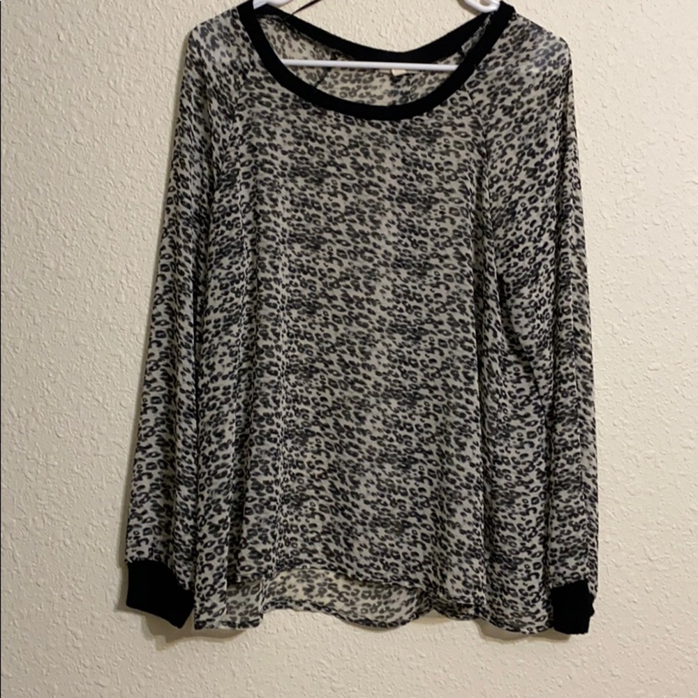 Sheer leopard print shirt